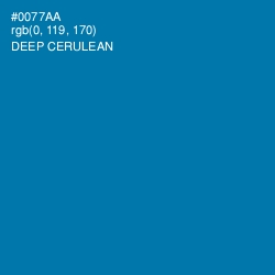 #0077AA - Deep Cerulean Color Image
